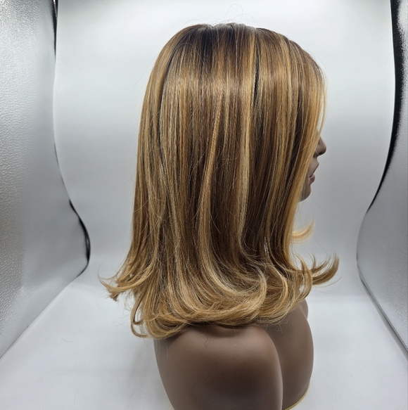 Nels Wigs Ayla Brown & Dirty Blonde Monofilament Shoulder Length Wig - Picture 8 of 16